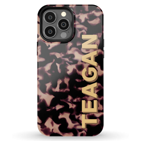 3D Custom Name Dark Tort iPhone Case